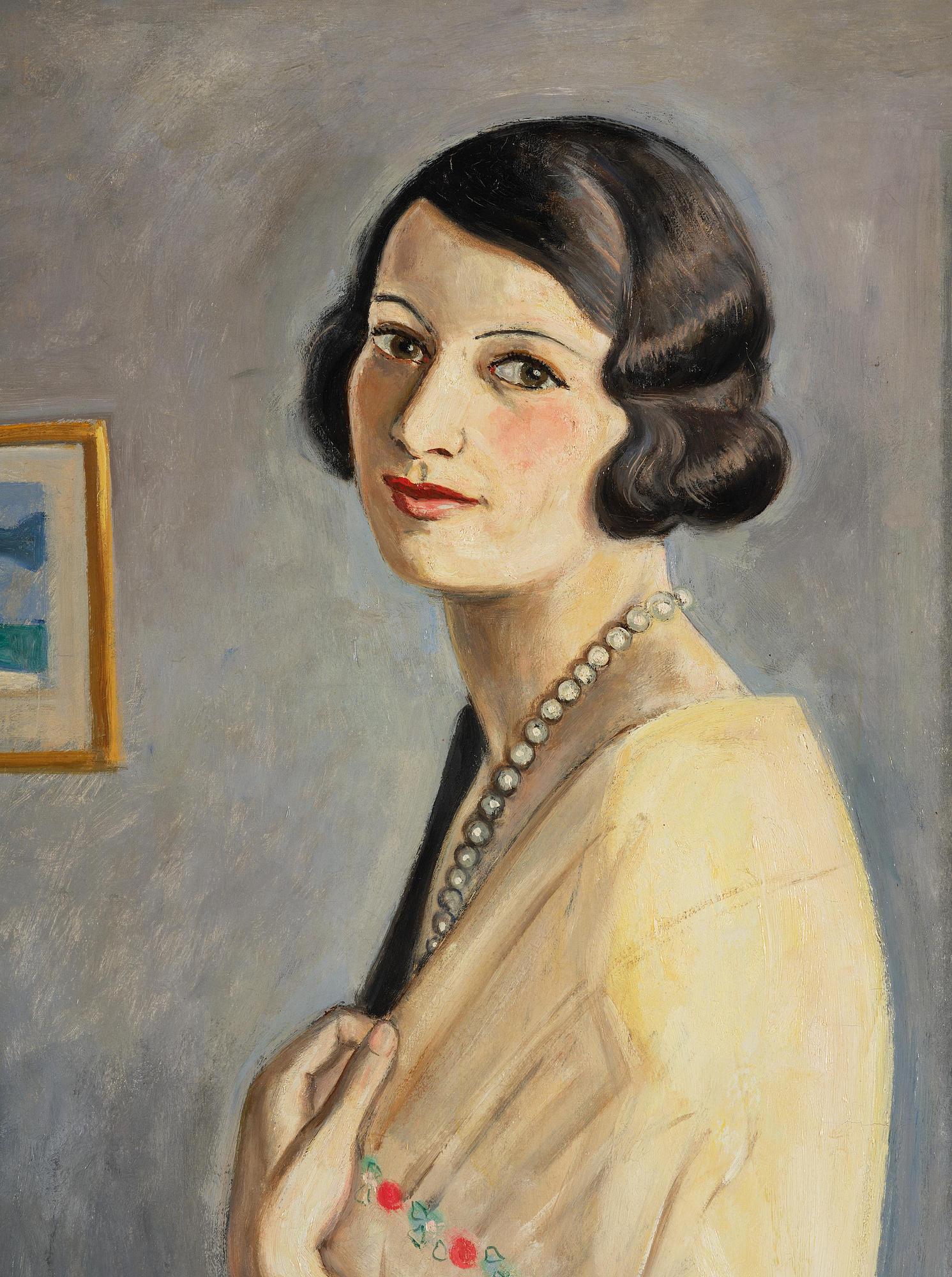 Einar Jolin, Elegant lady in a pearl necklace.