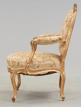 A Louis XV 18th century armchair, stamped by C.-L. Burgat, master in Paris 1744.
