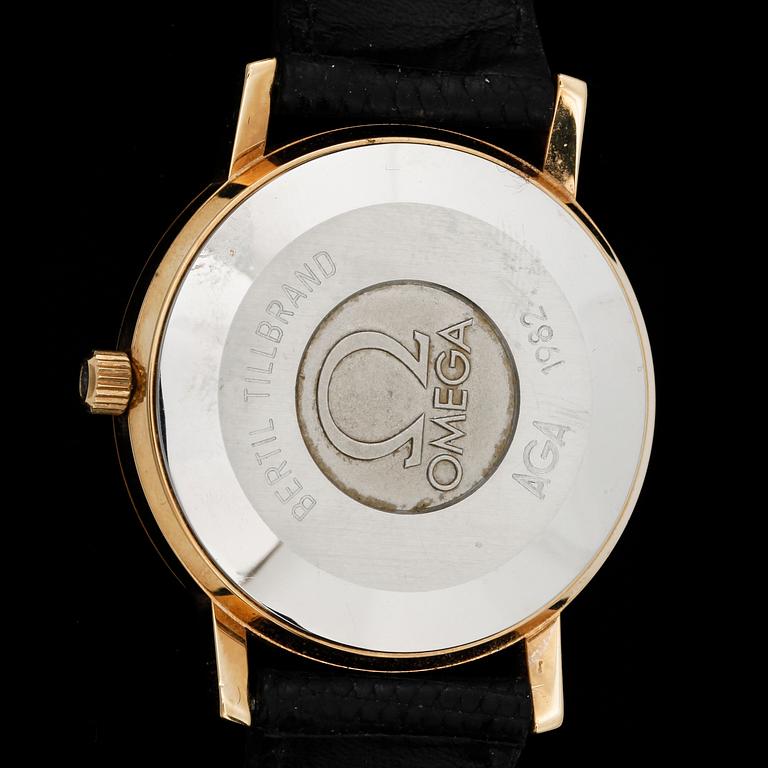 ARMBANDSUR, herr, Omega, Quartz. doublé/stål, 1980-tal.