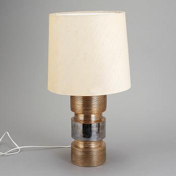 BORDSLAMPA, glaserat lergods. Möjligen Bitossi för Bergboms, 1960-tal.