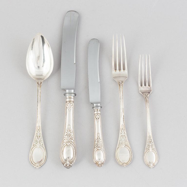 Cutlery set, 10 pieces, silver 800/1000, Bruckmann & Söhne, Germany, early 20th Century.