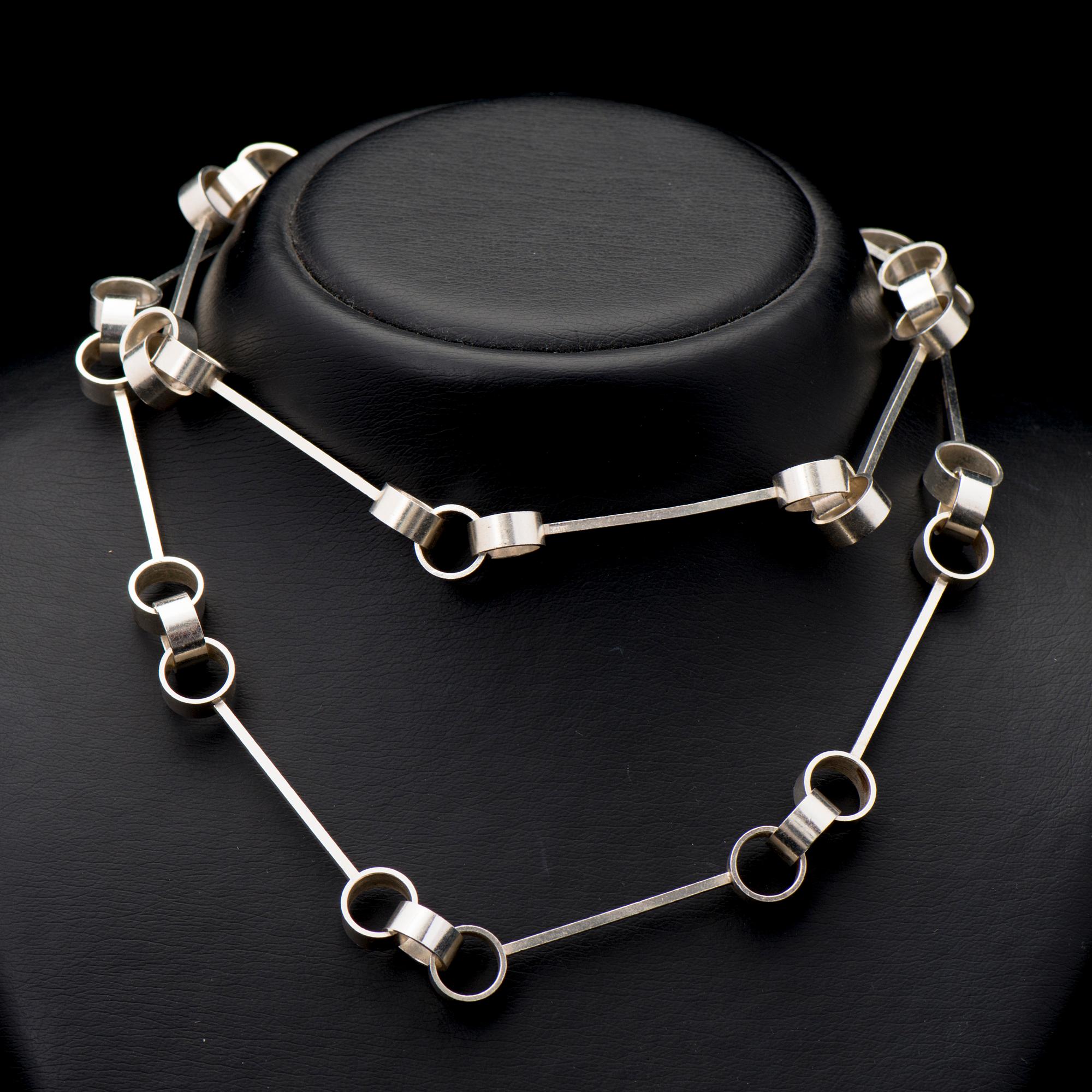 AN ELIS KAUPPI NECKLACE, silver. Kupittaan Kulta, Turku Finland 1973.