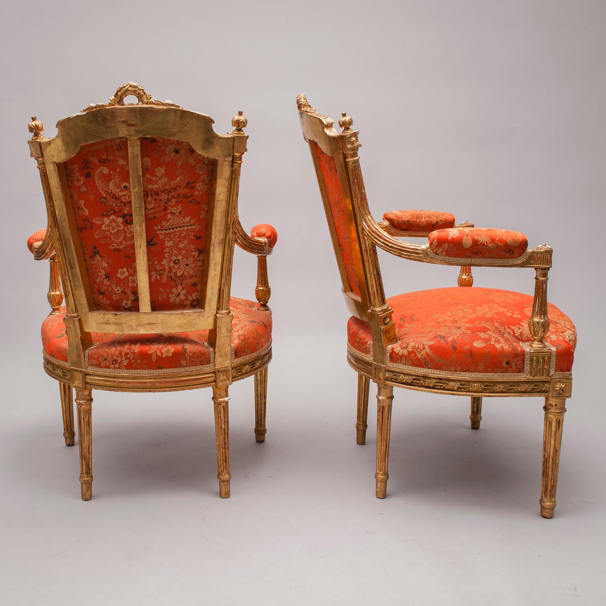 STOLAR, ett par, Louis seize stil, Frankrike 1800-talets andra hälft.