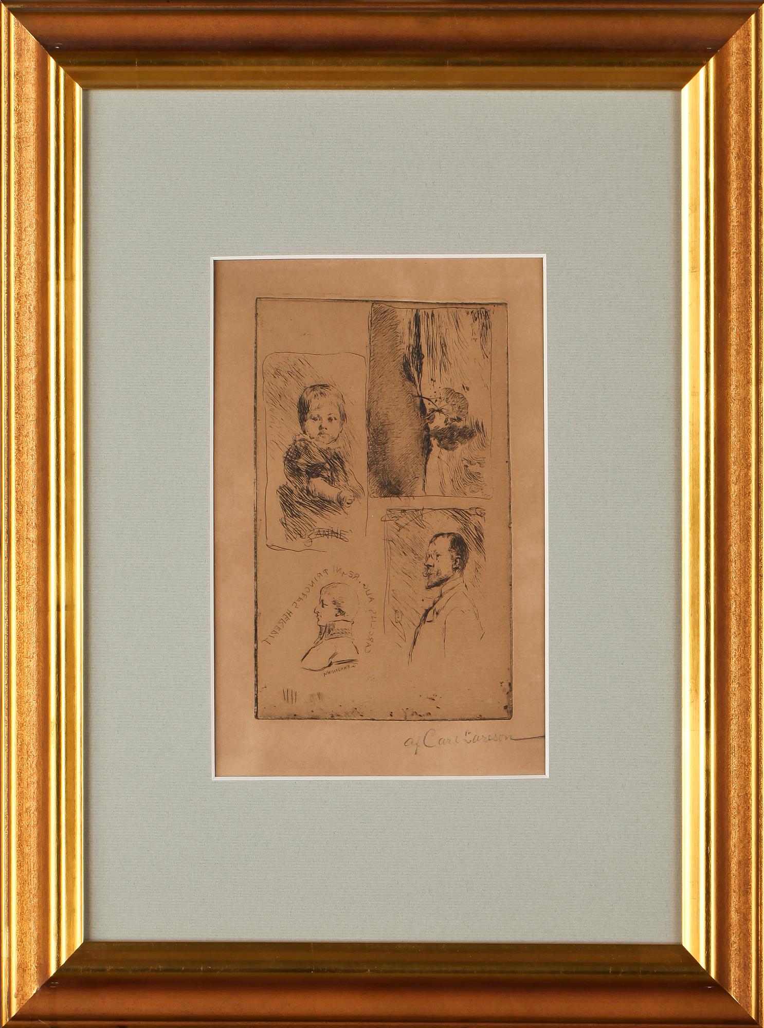 CARL LARSSON, efter, etsning, osignerad.
