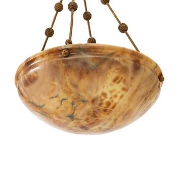 An alabaster ceiling pendant, 1920s.