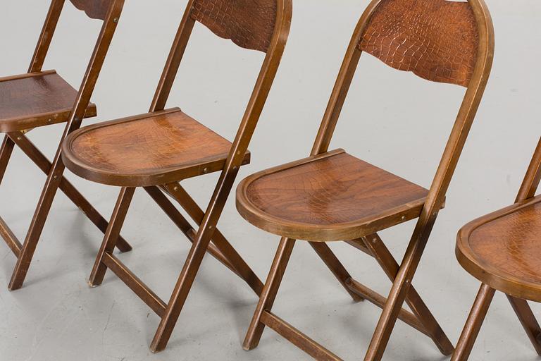 Four mid 20th century Luterma folding chairs, Estonia.