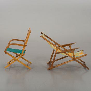 TWO DIFFERENT DECK CHAIRS, mid/second half of 20th century.