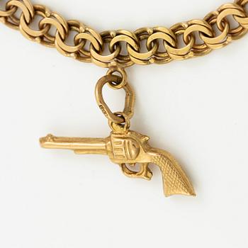 Bracelet, 18K gold with charms.