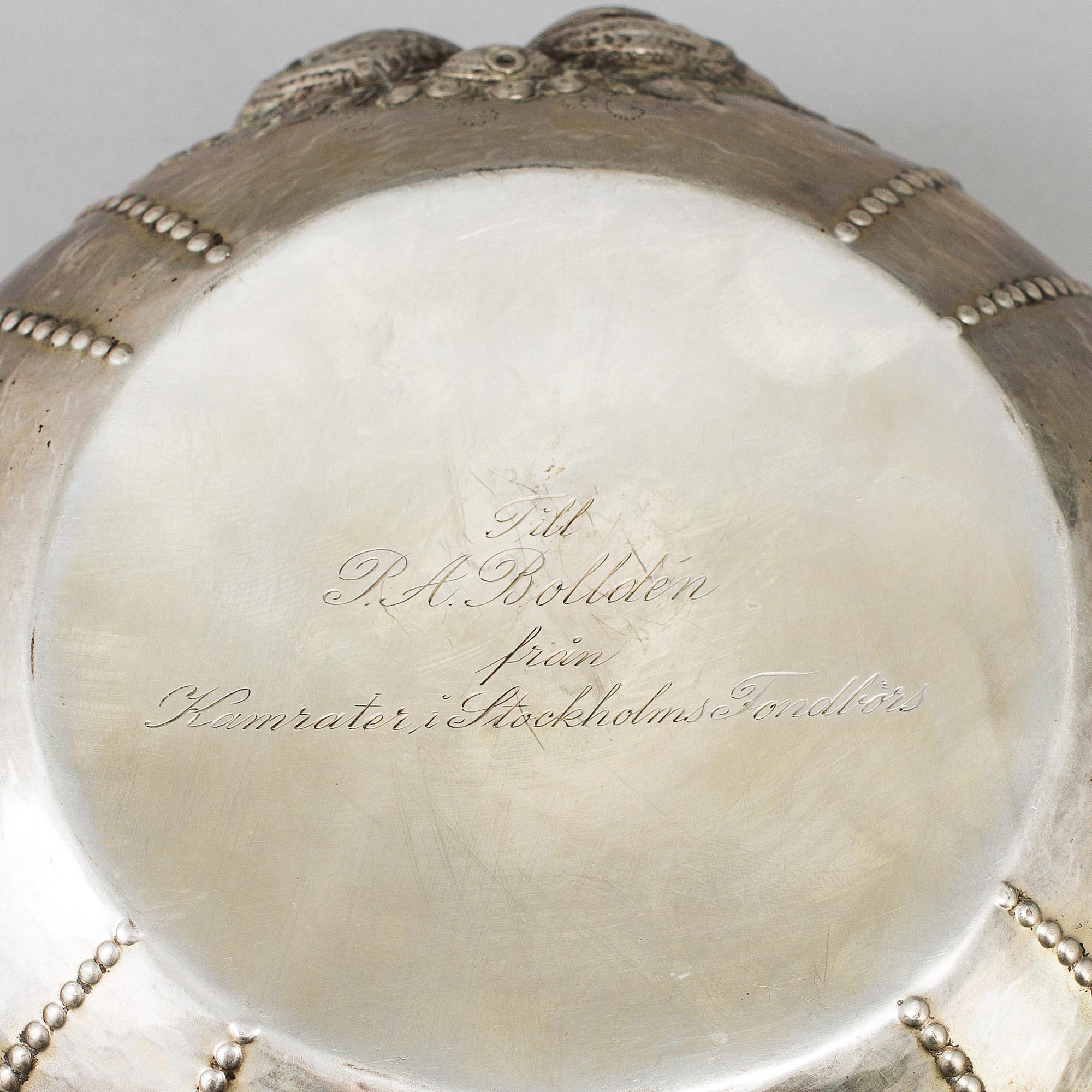 Skålar, ett par, silver, barockstil, CG Hallberg, Stockholm, 1912.