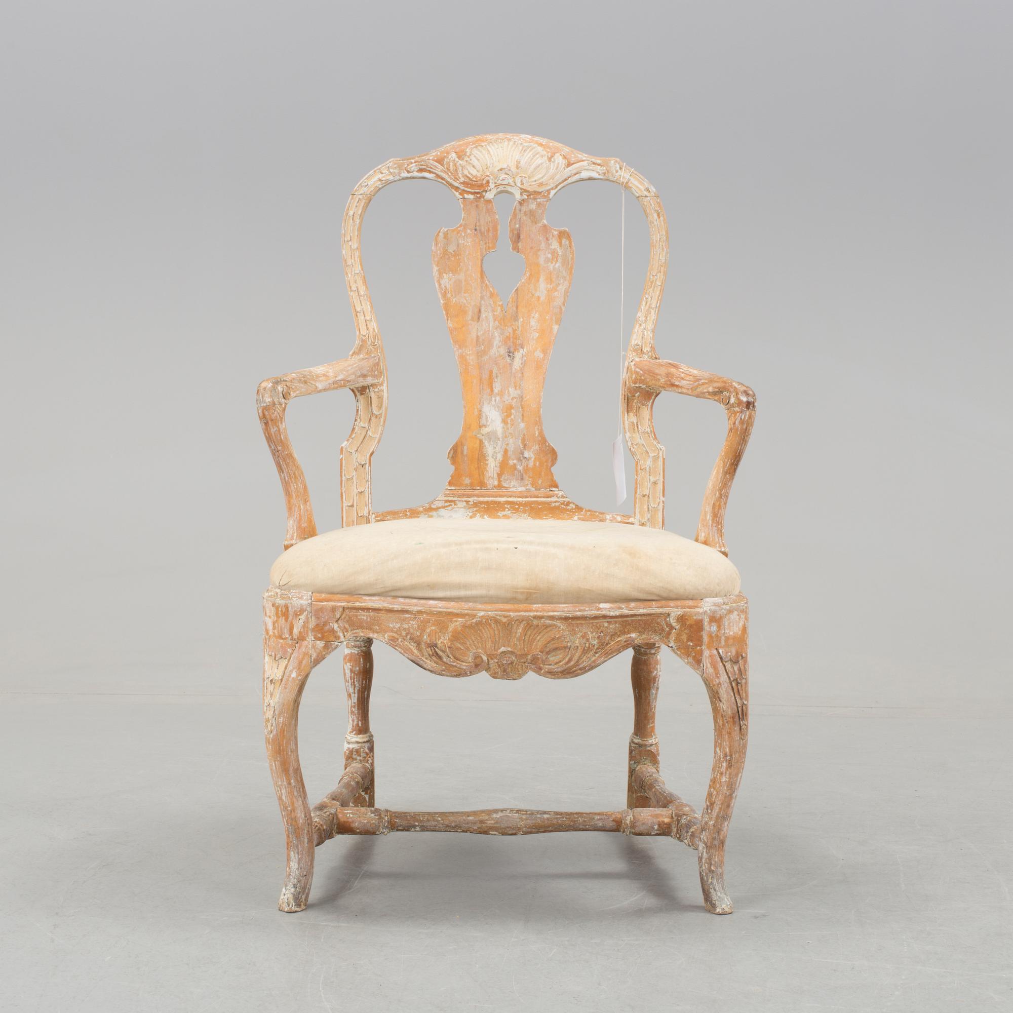 A rococo armchair.