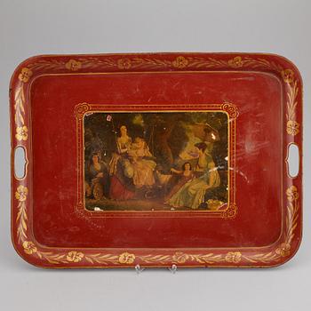 A 19th century metal tray.