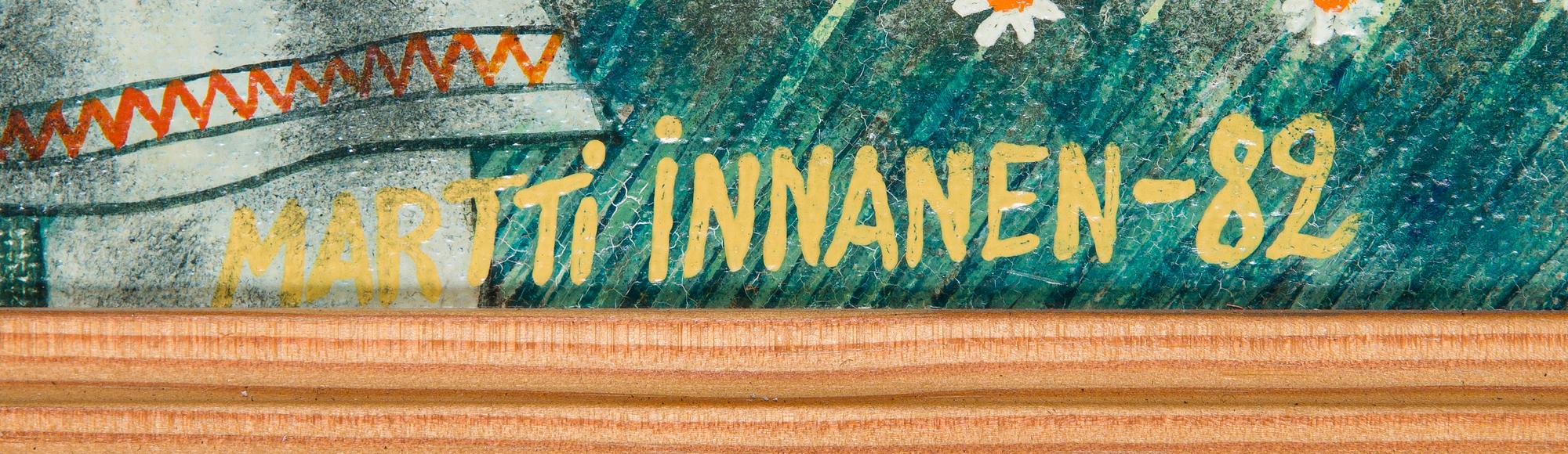 Martti Innanen, "Ontrei Yletyinen teroittaa viikatetta".