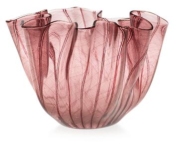 930. A Paolo Venini, 'Fazzoletto' glass vase, Venini, Murano Italy, 1950's.