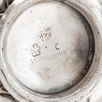 Johan Wallman, brännvinskål, silver, Varberg 1719. Barock.