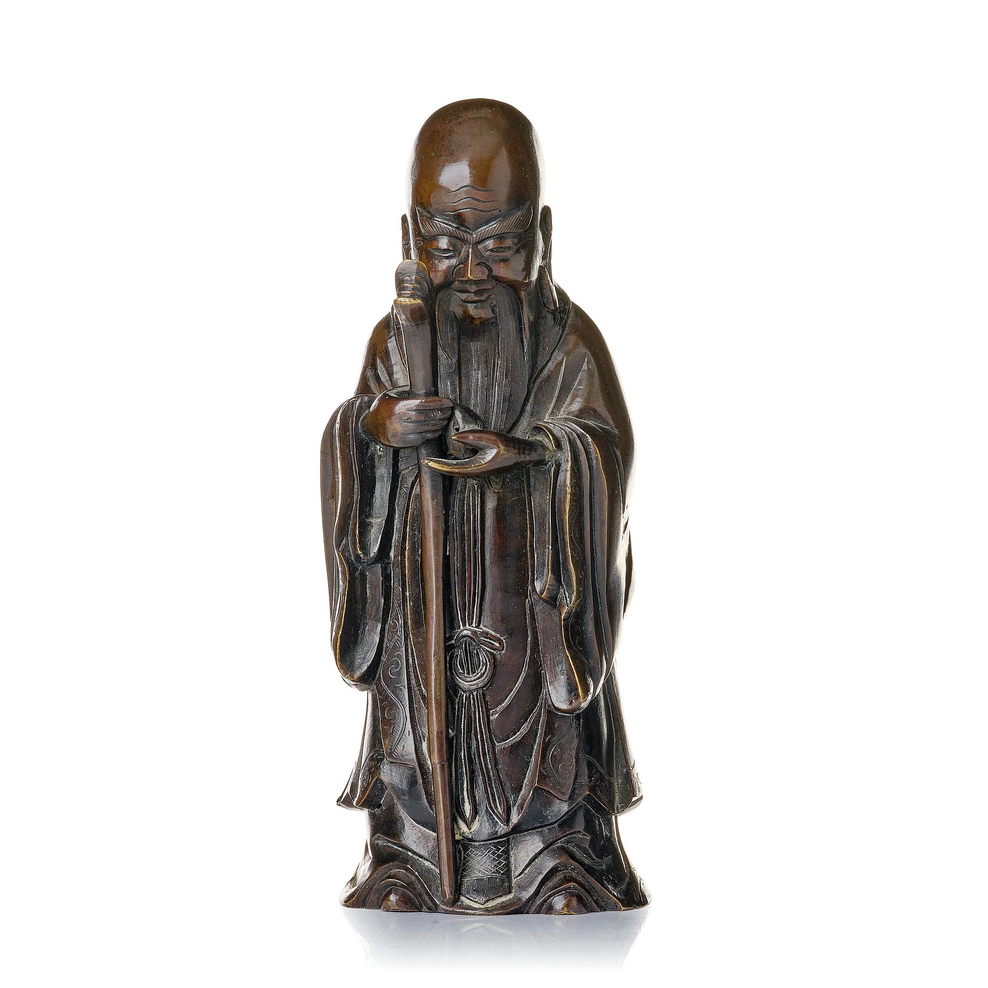 Skulptur, brons. Sholau, sen Qingdynastin.