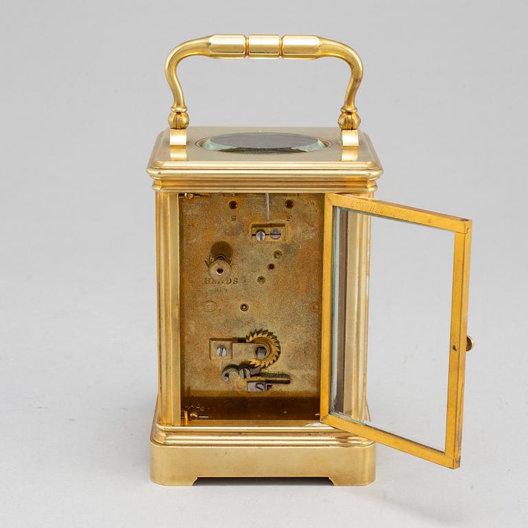 An end of the 20th century brass carriage clock by J W Benson, London.