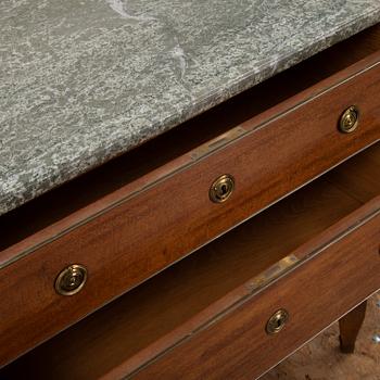 A gustavian style chest of drawers from the second half of the 20th century.