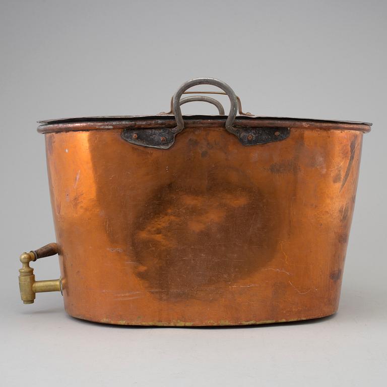 A 19th century copper container.