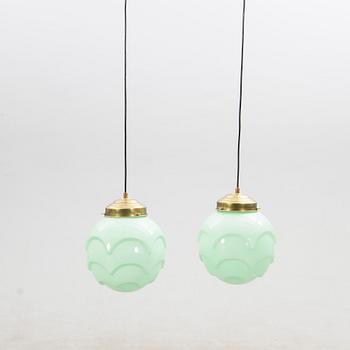 Ceiling lamps, a pair, functionalism, 1940s.