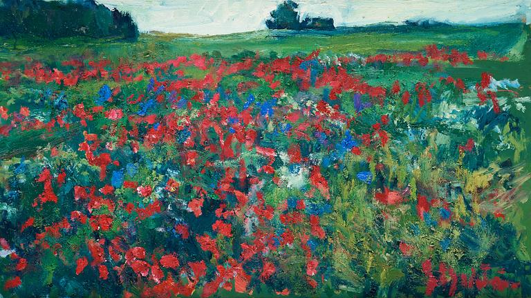 Gerhard Nordström, Landscape with poppies.