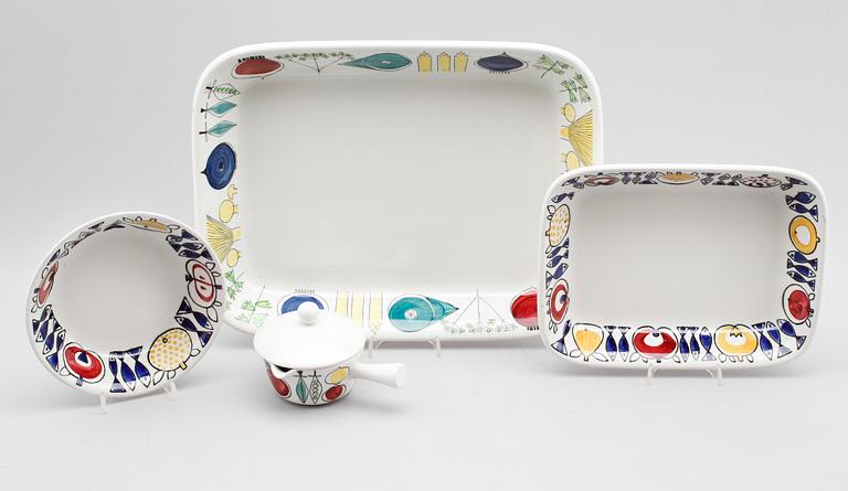 SERVISPORSLIN, 4 delar, porslin, "Pomona" och "Picknick", Marianne Westman, Rörstrand.