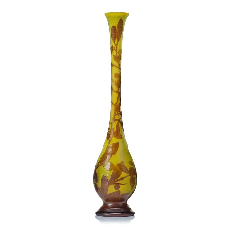 Emile Gallé, an Art Nouveau cameo glass vase, Nancy, France.