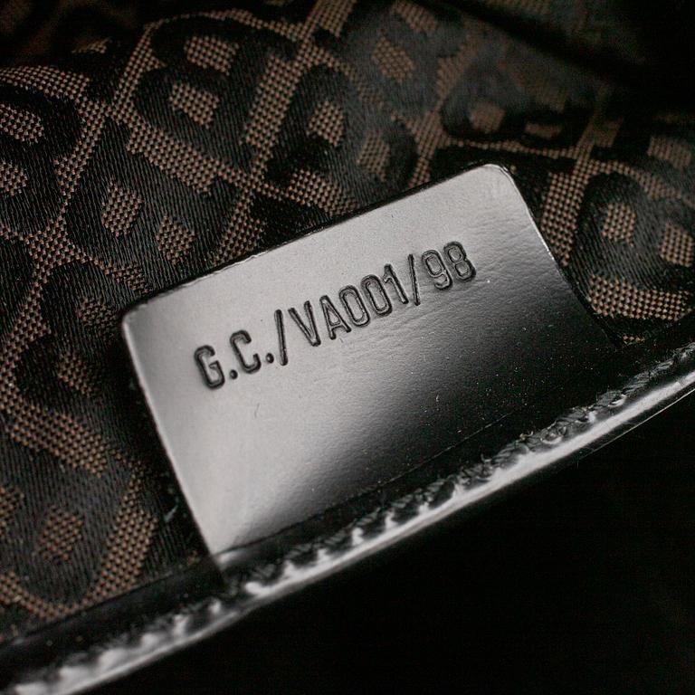 Bally, a black leather bag.
