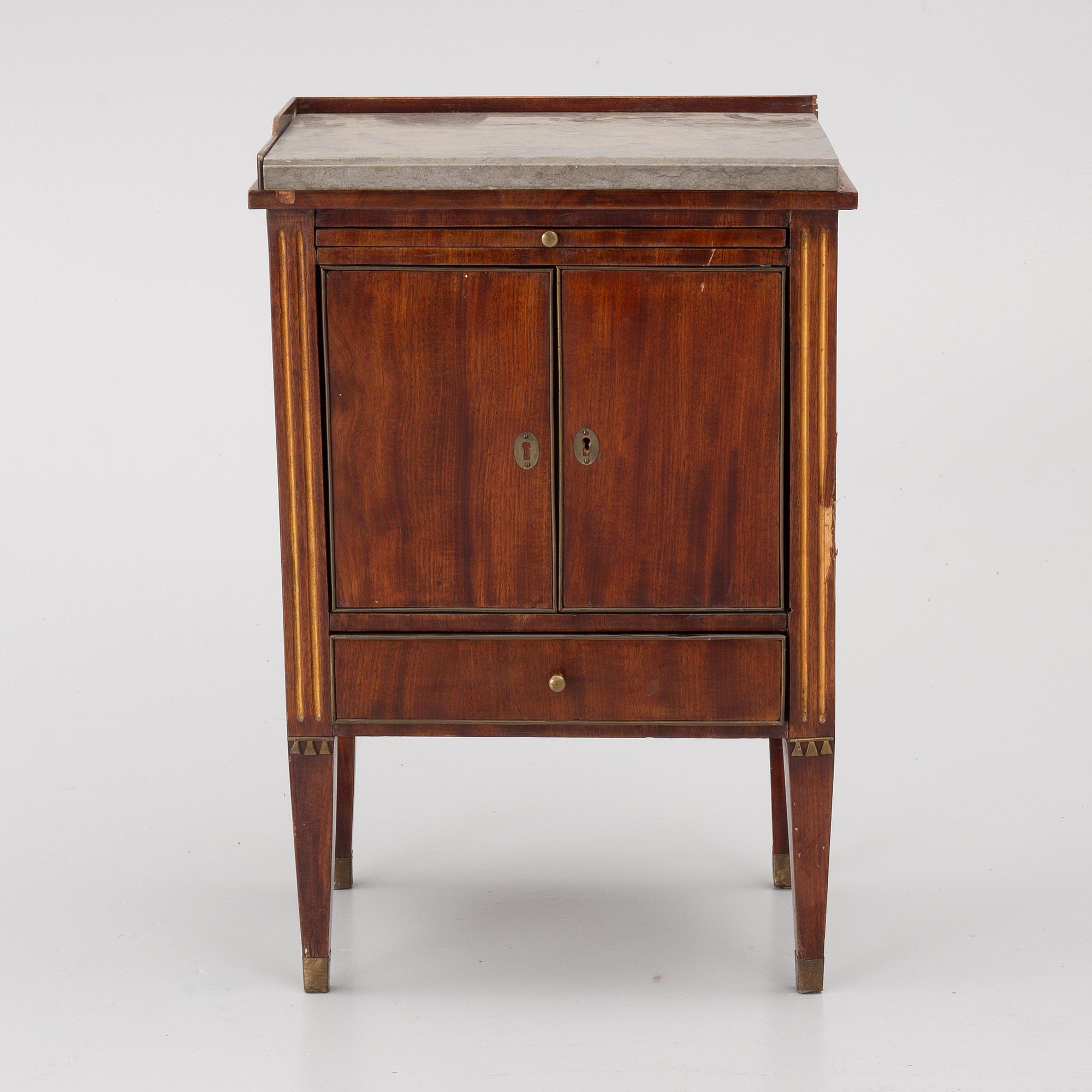 A late Gustavian style pot cupboard, 19th century.