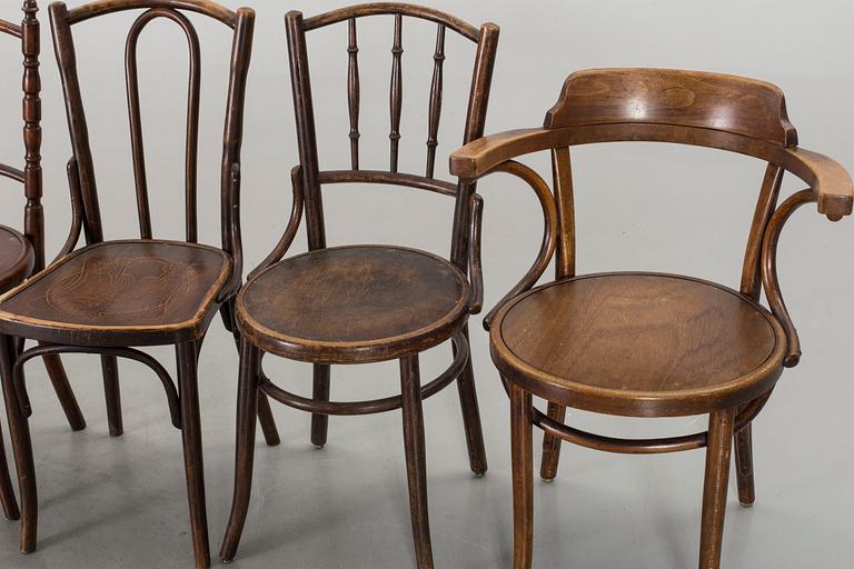 STOLAR 6 st jugend tidigt 1900-tal bla Thonet och Mundus.