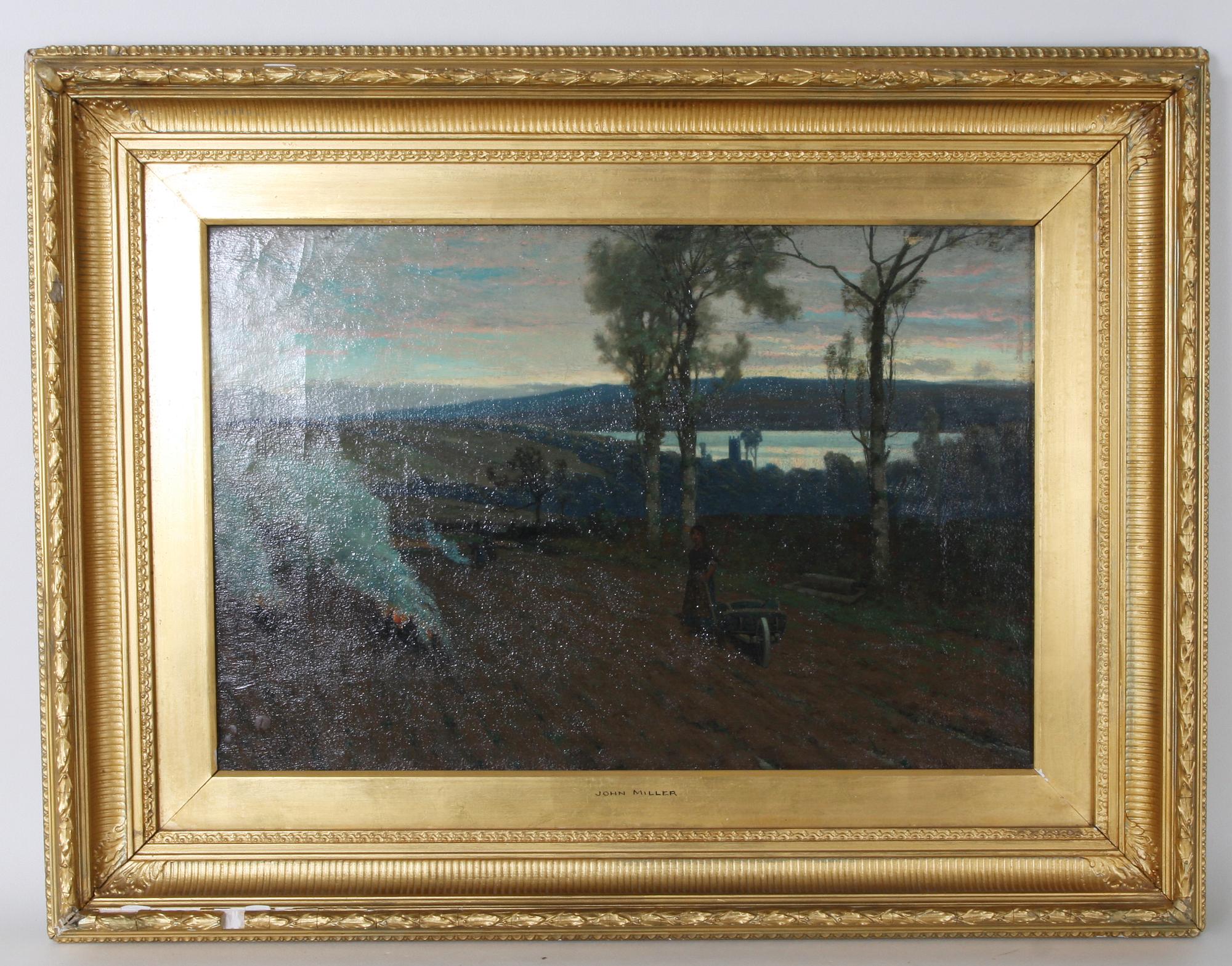 OKÄND KONSTNÄR, olja på duk, sign John Miller.