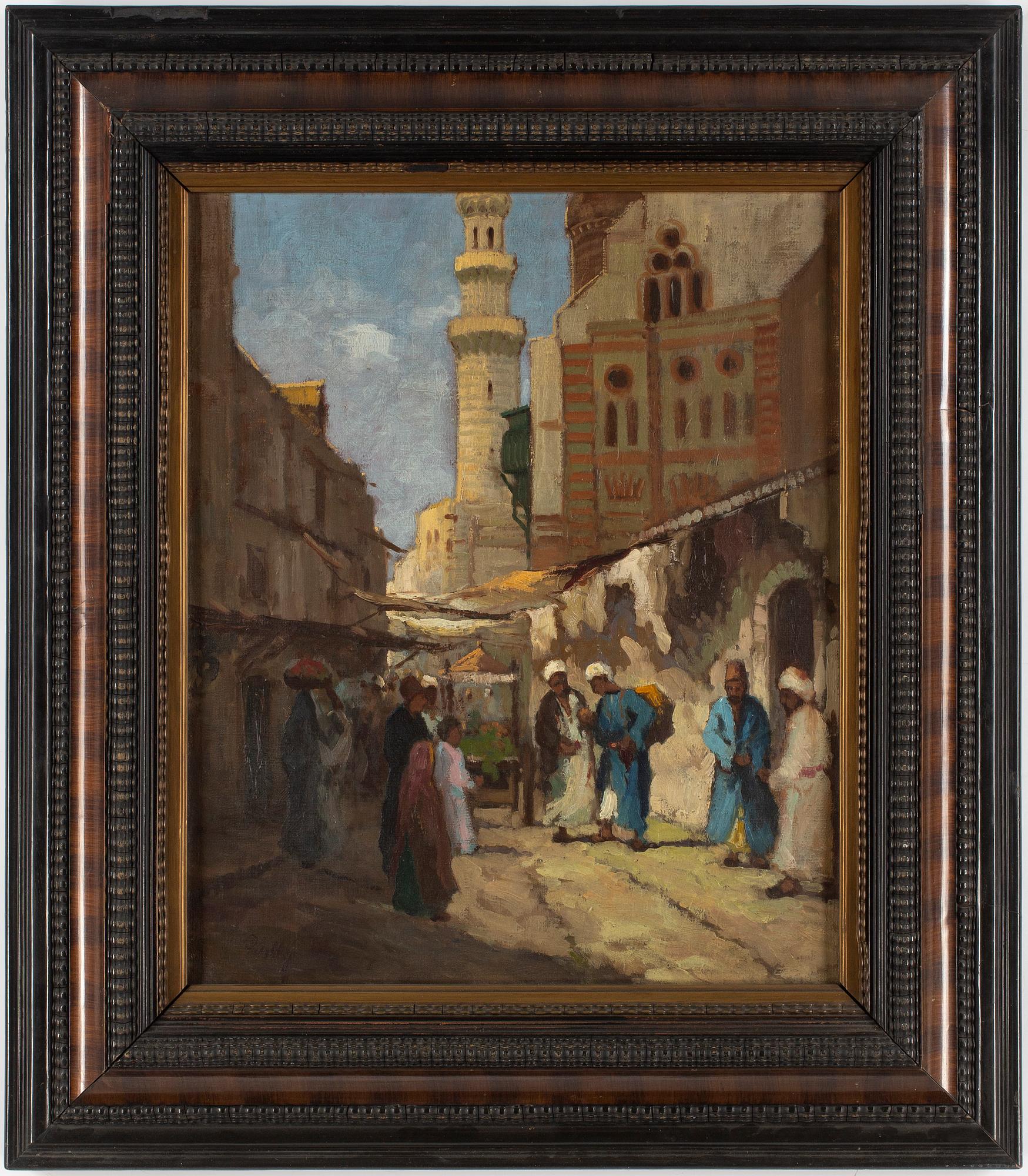 An unidentified 20th century, oil on canvas, indistinctly signed.