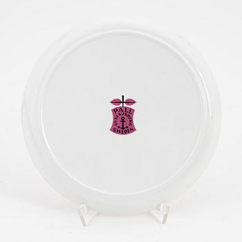 Stig Lindberg, assietter, 6 st, flintgods, "Pall", Gustavsberg, 1963-1964.