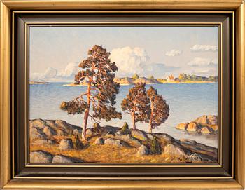 Karl Bergman, Archipelago scene with pine trees.