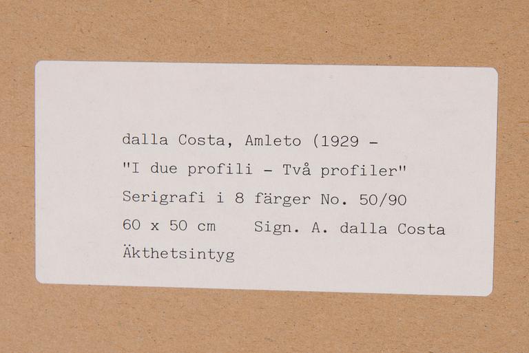 AMLETO DALLA COSTA, serigrafi, signerad och numrerad 50/90.