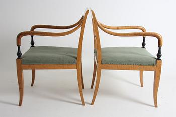 SALONGSMÖBLEMANG, 8 delar, biedermeier/biedermeierstil, 1800- och 1900-tal.