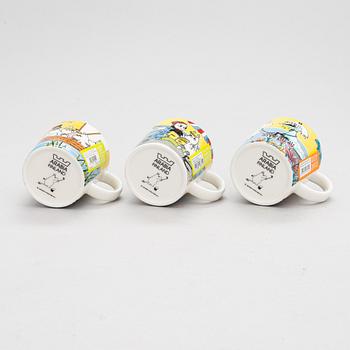 Muumimukeja, 12 kpl, ja kannu, posliinia, Moomin Characters, Arabia.