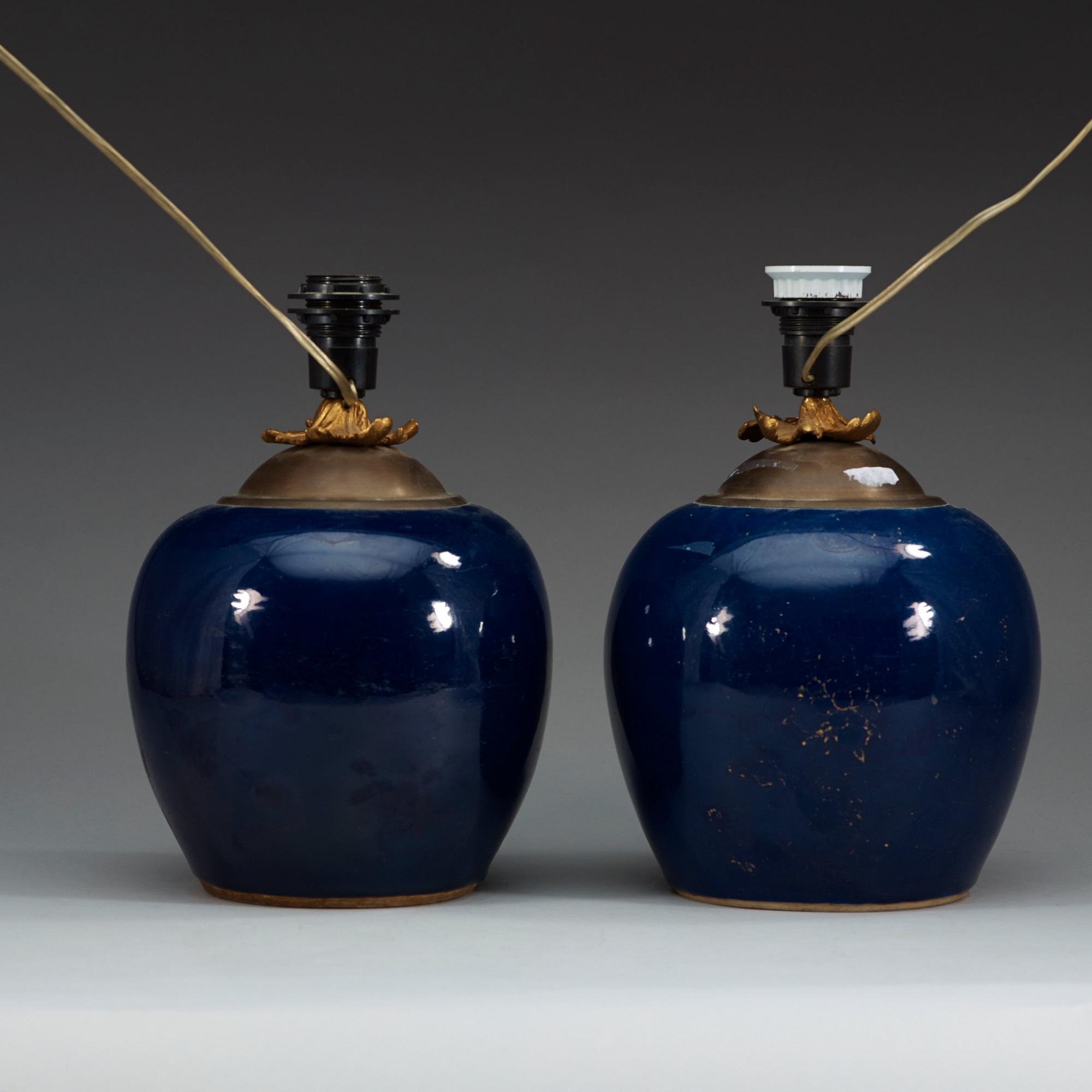 A matched pair powder blue jars, Qing dynasty, Qianlong (1736-95).