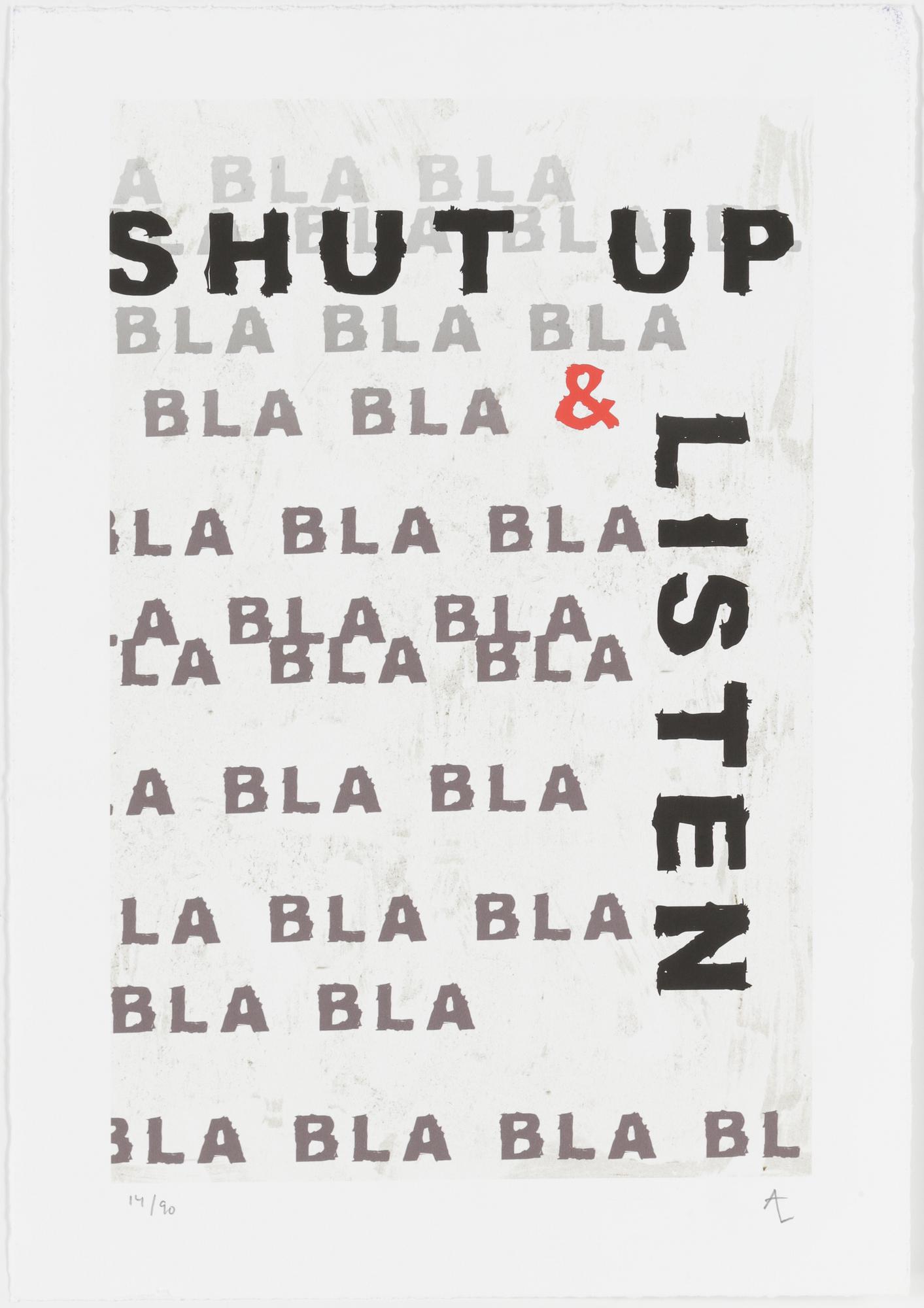 ANDREAS LUNDBERG, "Shut up & listen", signerat och numrerat pigmentprint, 14/90.