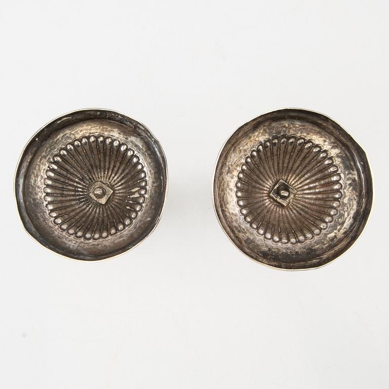 Johan Petter Grönwall ljusstakar ett par silver  Empire Stockholm 1825.