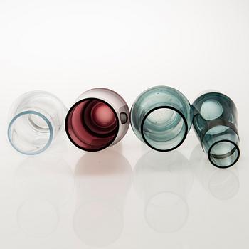 VASER, 8 st, glas, Riihimäen Lasi, Finland 1960-70-tal.