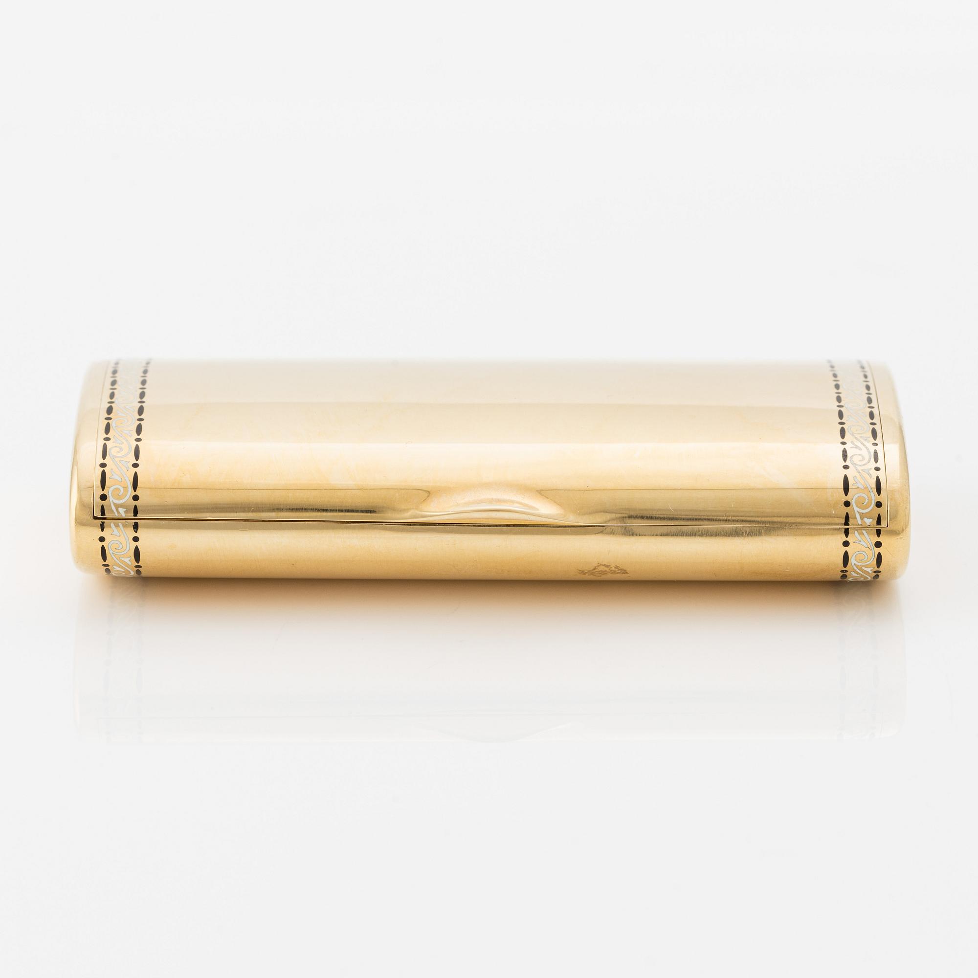 A Bolin 18K gold and enamel box made for the French market. W.A. Bolin ...