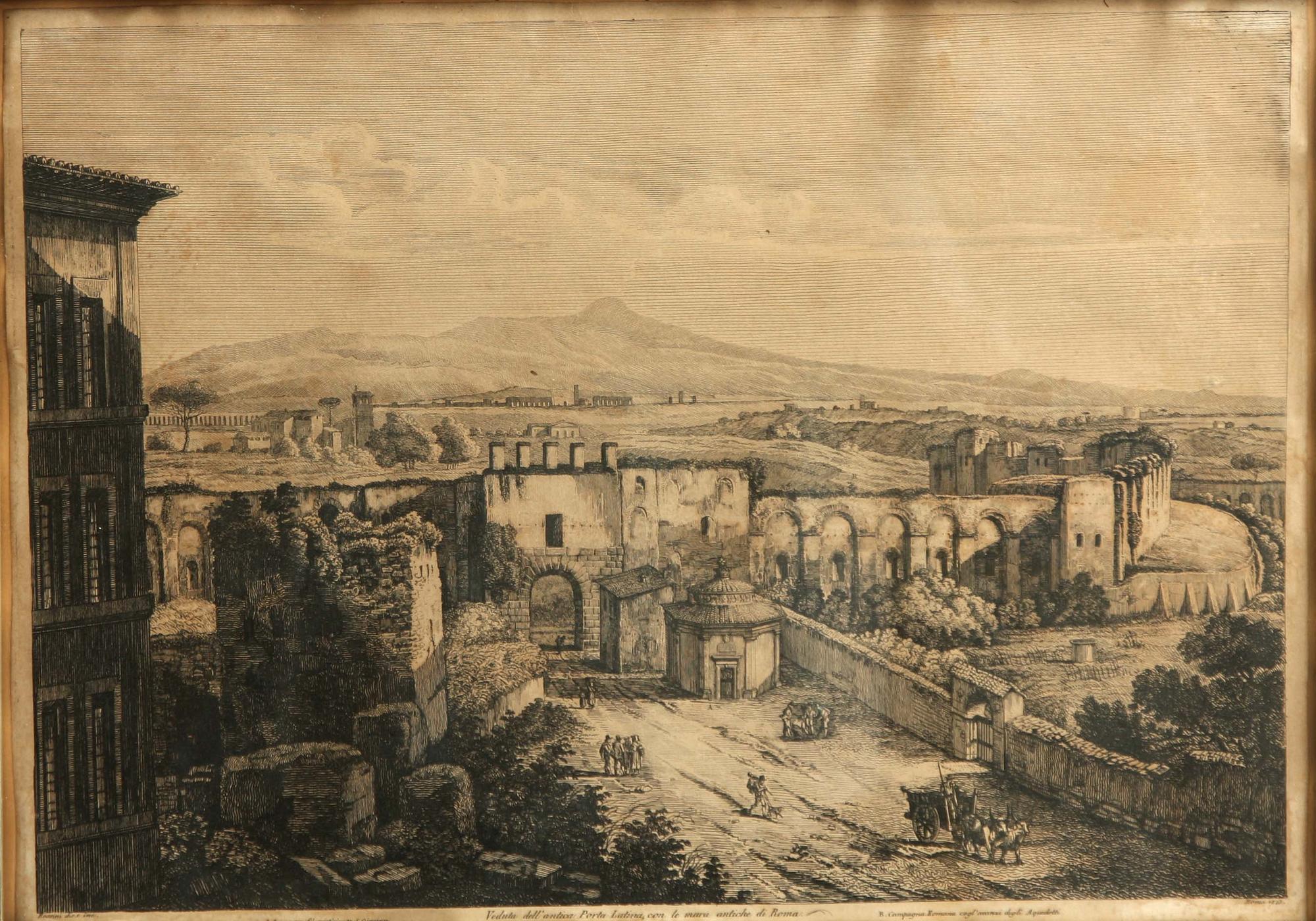 ETSNING/KOPPARSTICK, Luigi Rossini, sign o dat i plåten Rom 1823.