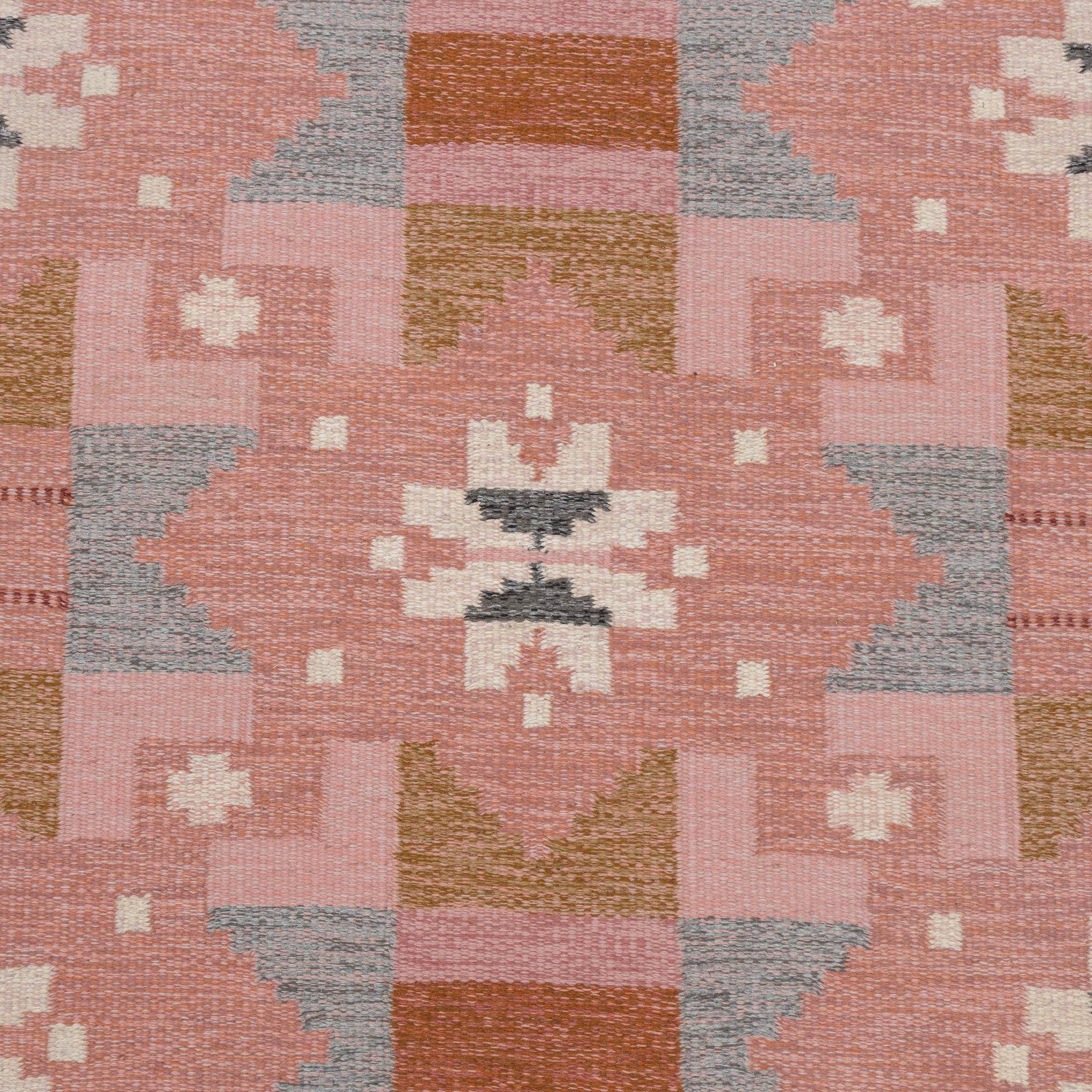 Ingegerd Silow, a 'Föllinge' flat weave carpet, signed IS, c. 229 x 167 cm.