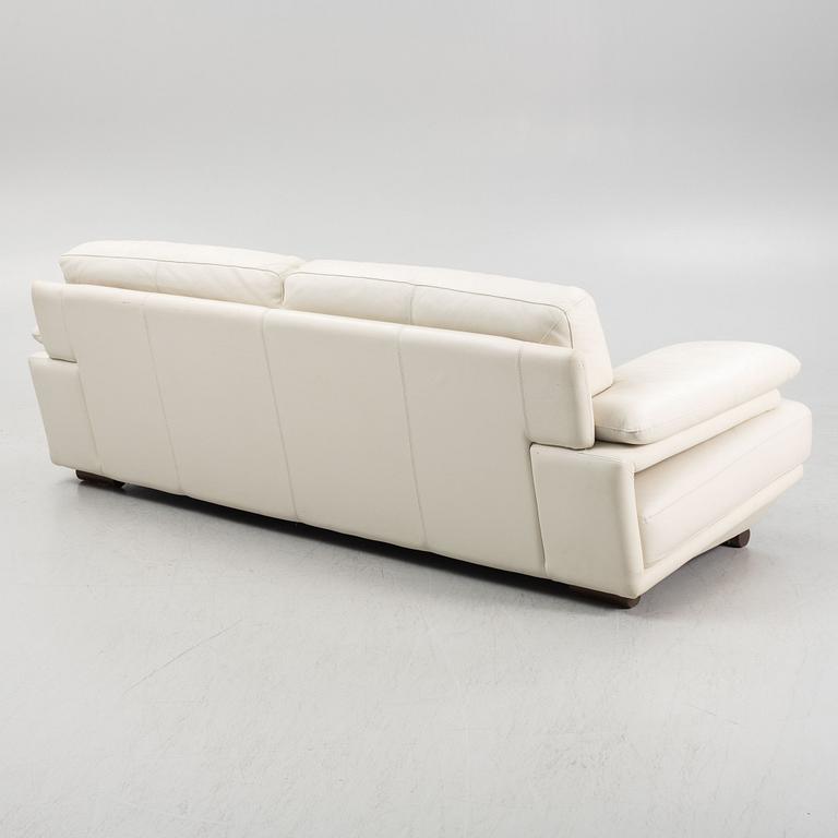 A white leather sofa, Natuzzi, Italy.