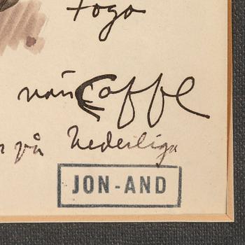 John Jon-And, blandteknik på papper, stämpelsignerad.