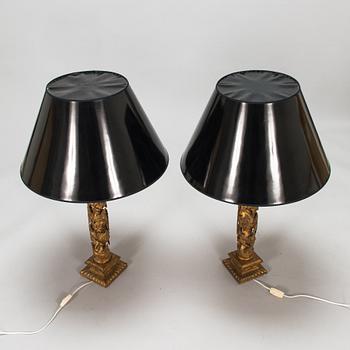 A pair of table lamps, late 20th century.