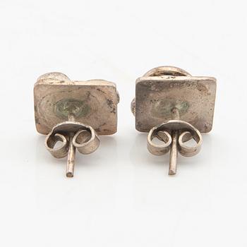 Berit Johansson, earrings and brooch silver 1960s.