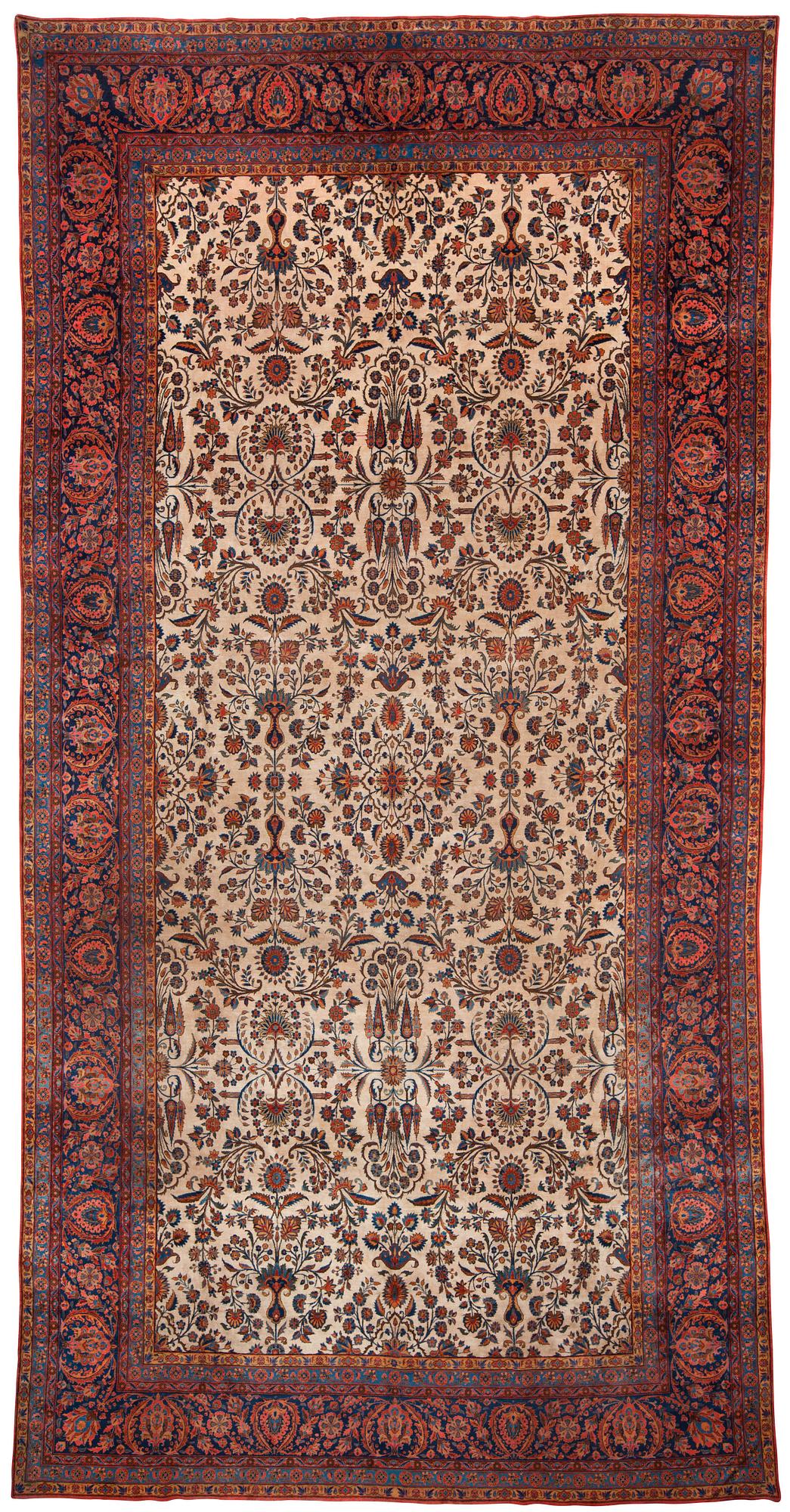 SEMI-ANTIQUE KASHAN SO CALLED DABIR. 670,5 x 339 cm.