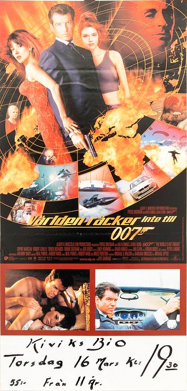 Film poster James Bond "The World Is Not Enough" 1999.