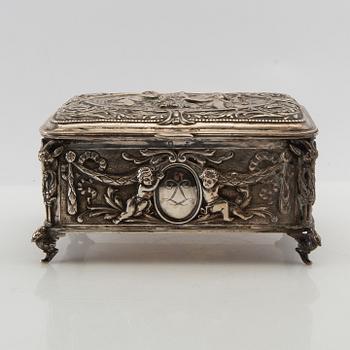 Box, silver circa 1900 Baroque style.